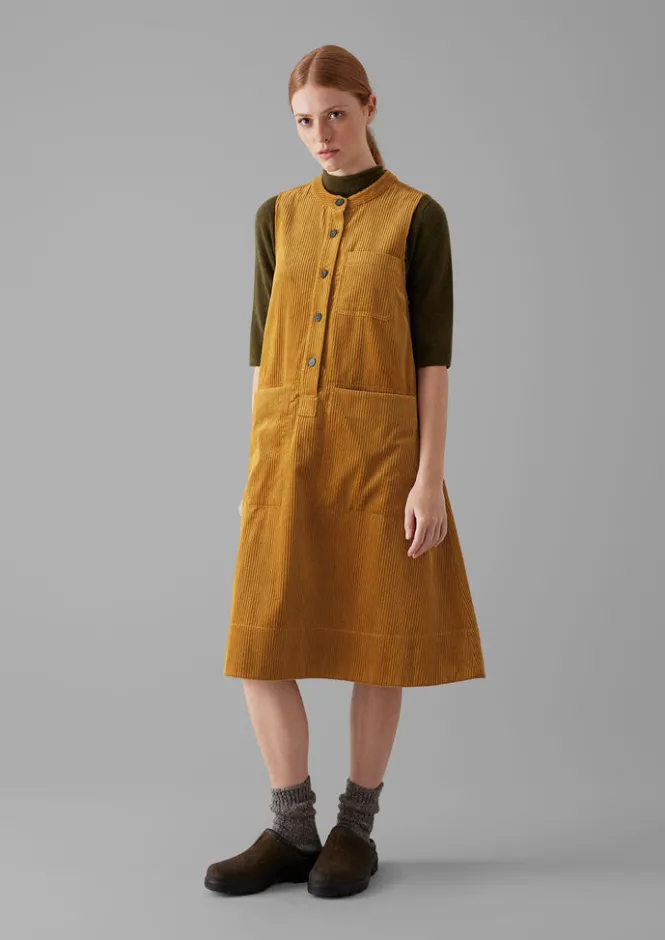 Cord|Dresses-TOAST Organic Cord Sleeveless Tunic Dress Toffee