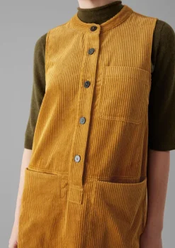 Cord|Dresses-TOAST Organic Cord Sleeveless Tunic Dress Toffee