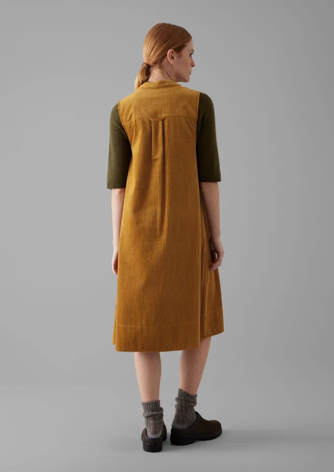 Cord|Dresses-TOAST Organic Cord Sleeveless Tunic Dress Toffee