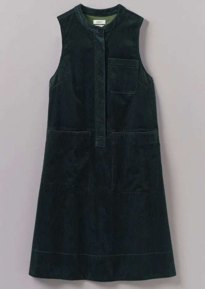 Cord|Dresses-TOAST Organic Cord Sleeveless Tunic Dress Oil