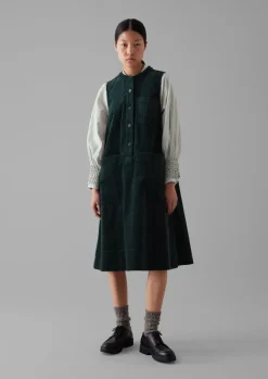 Cord|Dresses-TOAST Organic Cord Sleeveless Tunic Dress Oil