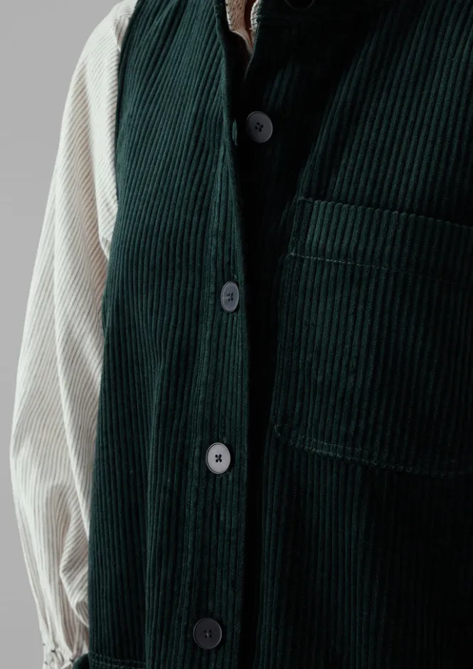 Cord|Dresses-TOAST Organic Cord Sleeveless Tunic Dress Oil