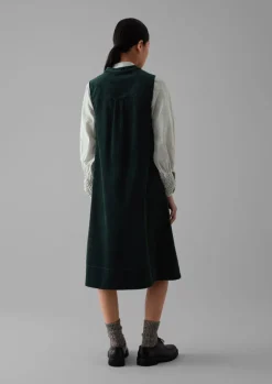 Cord|Dresses-TOAST Organic Cord Sleeveless Tunic Dress Oil