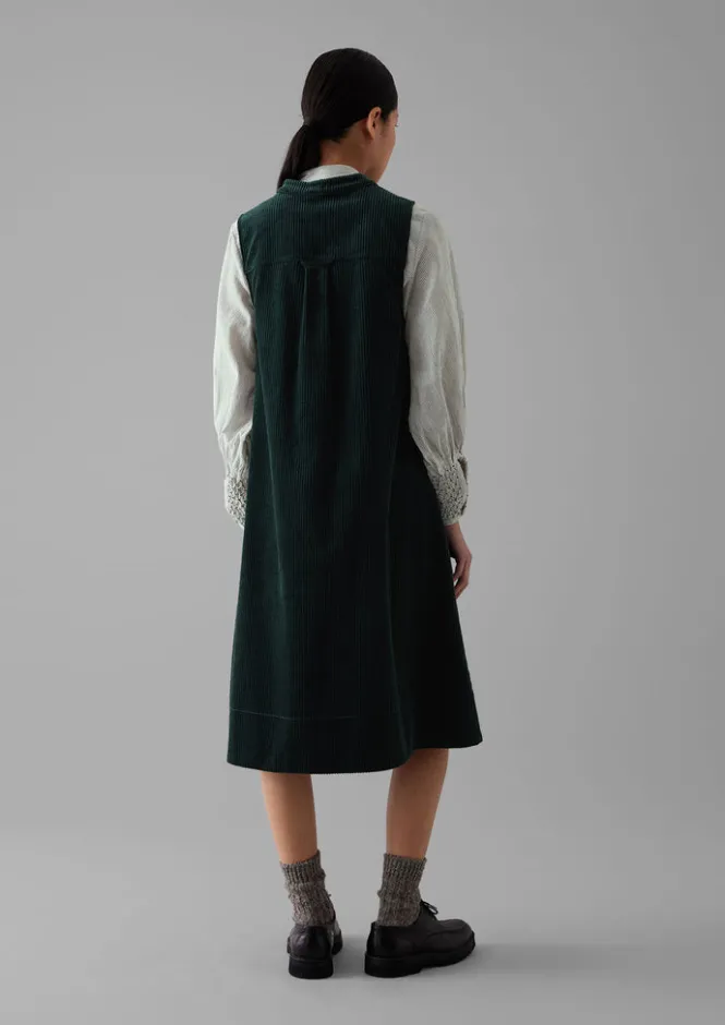 Cord|Dresses-TOAST Organic Cord Sleeveless Tunic Dress Oil