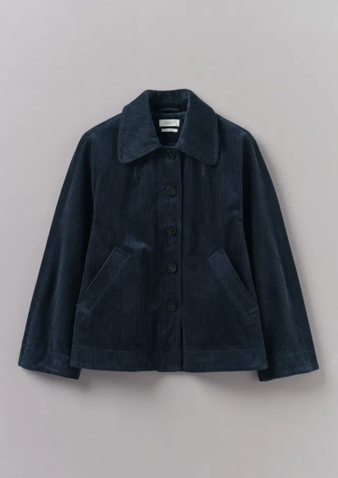 Cord|Workwear-TOAST Organic Cord Swingy Jacket DustyNavy