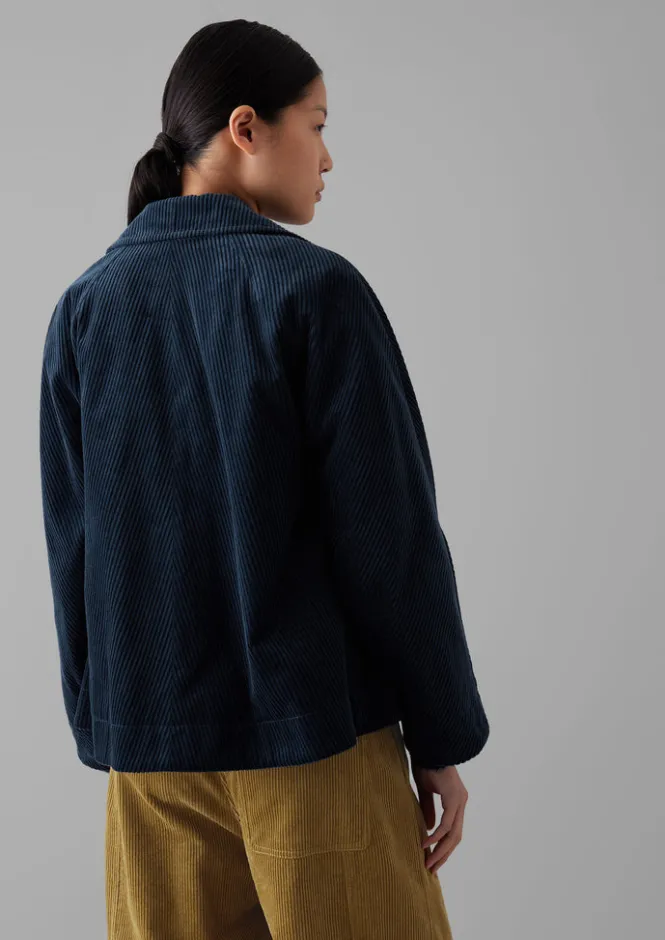 Cord|Workwear-TOAST Organic Cord Swingy Jacket DustyNavy