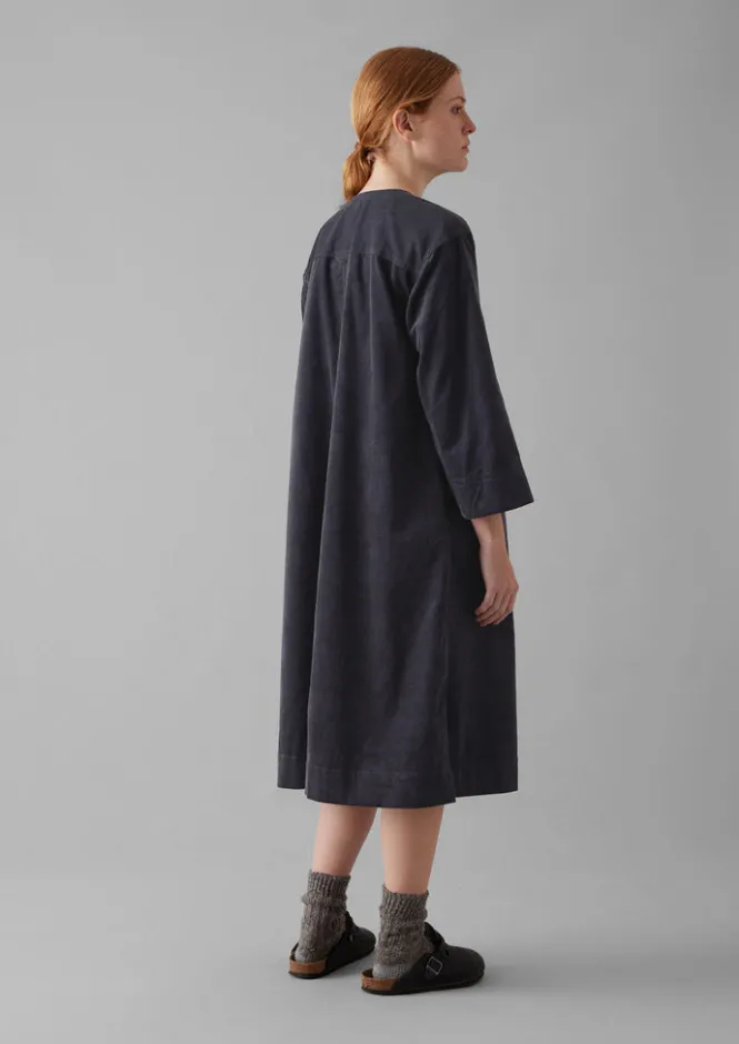 Cord|Loungewear-TOAST Organic Cord Tunic Dress Charcoal