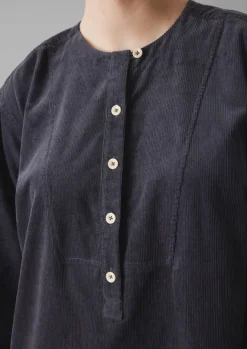 Cord|Loungewear-TOAST Organic Cord Tunic Dress Charcoal