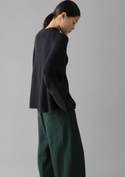 Linen|Jersey-TOAST Organic Cotton Linen Easy Sweater DarkNavy