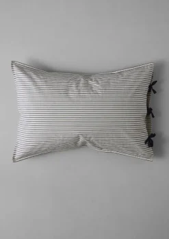 Textiles|Bed Linen-TOAST Organic Cotton Pyjama Stripe Housewife Pillowcase Navy/Ecru