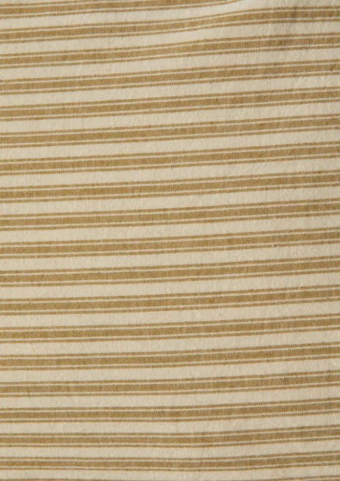 Textiles|Bed Linen-TOAST Organic Cotton Ticking Stripe Oxford Pillowcase Ecru/Straw