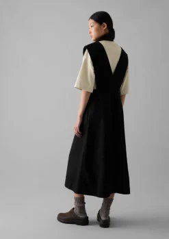 Denim|Dresses-TOAST Organic Denim Pinafore Dress Black