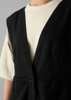 Denim|Dresses-TOAST Organic Denim Pinafore Dress Black