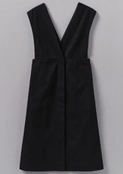 Denim|Dresses-TOAST Organic Denim Pinafore Dress Black