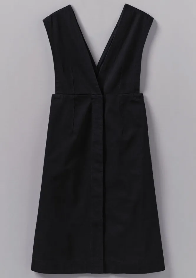 Denim|Dresses-TOAST Organic Denim Pinafore Dress Black