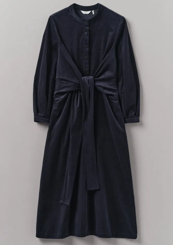 Cord|Dresses-TOAST Organic Needlecord Wrap Dress Navy
