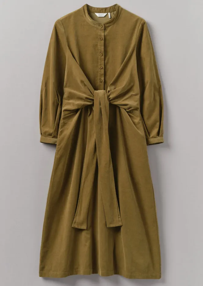 Cord|Dresses-TOAST Organic Needlecord Wrap Dress GoldenSand