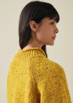 Knitwear-TOAST Orla Donegal Wool Sweater MimosaYellow