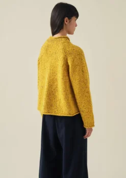Knitwear-TOAST Orla Donegal Wool Sweater MimosaYellow