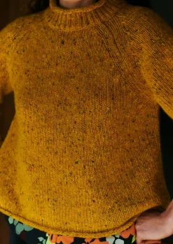 Knitwear-TOAST Orla Donegal Wool Sweater MimosaYellow