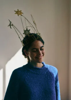 Knitwear-TOAST Orla Donegal Wool Sweater NeptuneBlue
