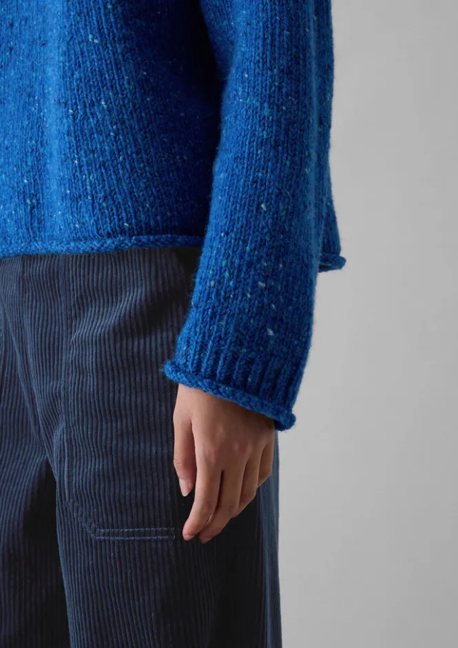 Knitwear-TOAST Orla Donegal Wool Sweater NeptuneBlue