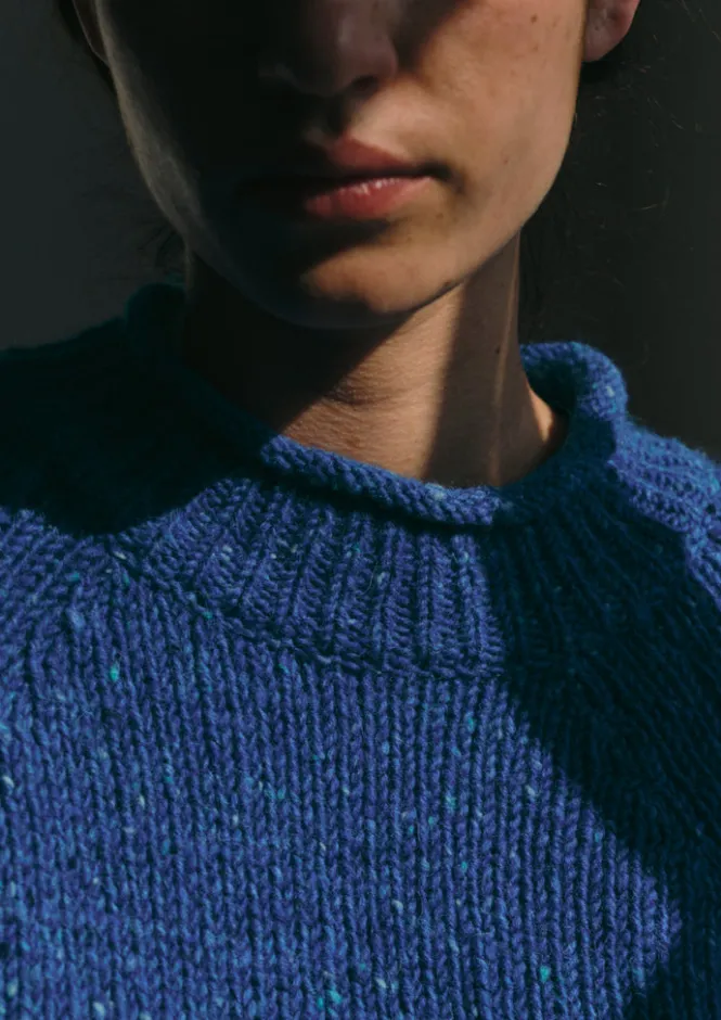 Knitwear-TOAST Orla Donegal Wool Sweater NeptuneBlue