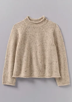 Knitwear-TOAST Orla Donegal Wool Sweater Oatmeal