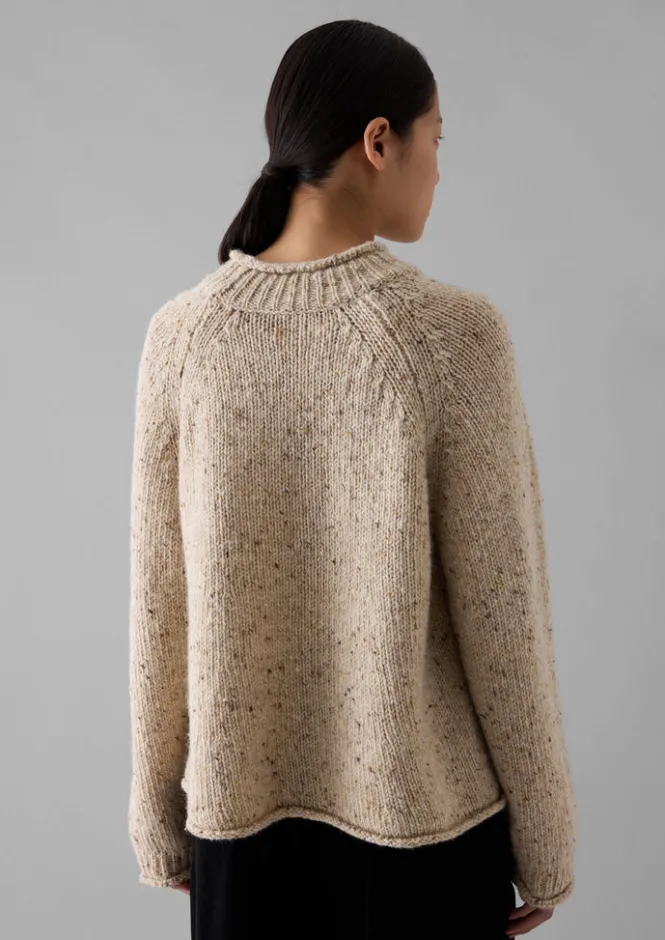 Knitwear-TOAST Orla Donegal Wool Sweater Oatmeal
