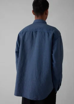 Workwear|Shirts-TOAST Overdyed Check Workwear Shirt NeptuneBlue