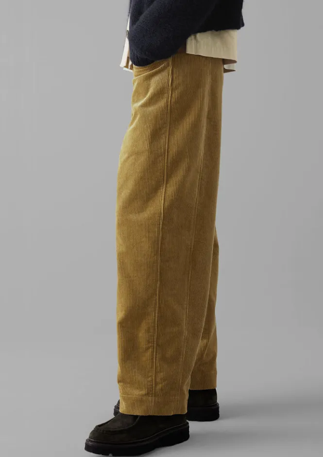 Cord|Workwear-TOAST Panelled Organic Cord Trousers GoldenSand