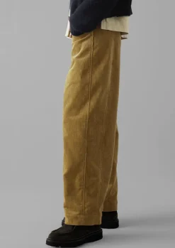 Cord|Workwear-TOAST Panelled Organic Cord Trousers GoldenSand