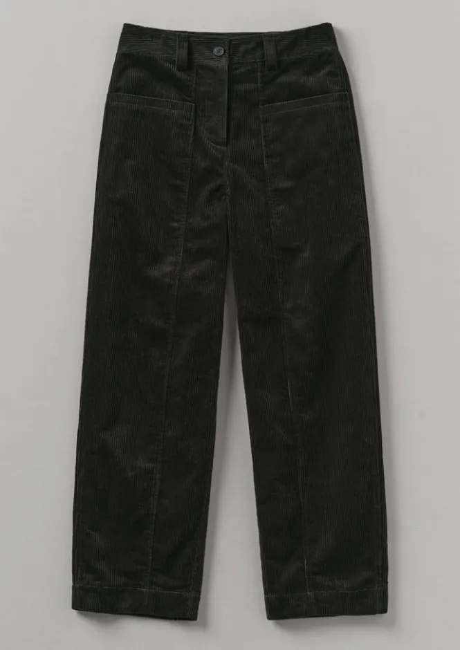 Cord|Workwear-TOAST Panelled Organic Cord Trousers BrownSlate