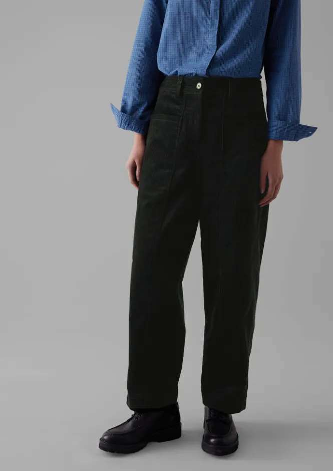 Cord|Workwear-TOAST Panelled Organic Cord Trousers BrownSlate