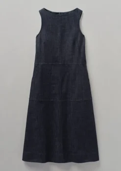 Denim|Workwear-TOAST Panelled Organic Denim Dress Indigo