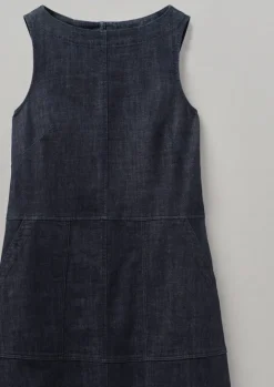 Denim|Workwear-TOAST Panelled Organic Denim Dress Indigo