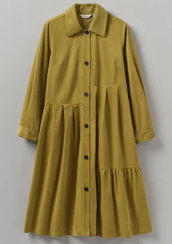 Cord|Dresses-TOAST Panelled Organic Needlecord Dress GoldenOlive