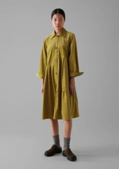 Cord|Dresses-TOAST Panelled Organic Needlecord Dress GoldenOlive