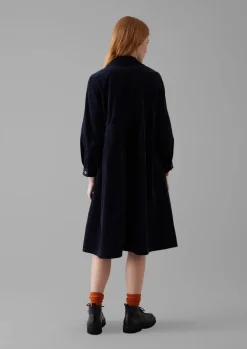 Cord|Dresses-TOAST Panelled Organic Needlecord Dress Navy
