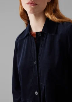 Cord|Dresses-TOAST Panelled Organic Needlecord Dress Navy
