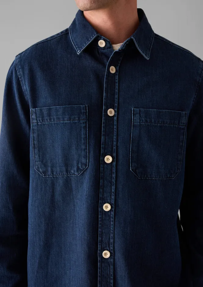 Denim|Workwear-TOAST Patch Pocket Denim Shirt Indigo