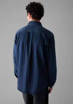 Denim|Workwear-TOAST Patch Pocket Denim Shirt Indigo