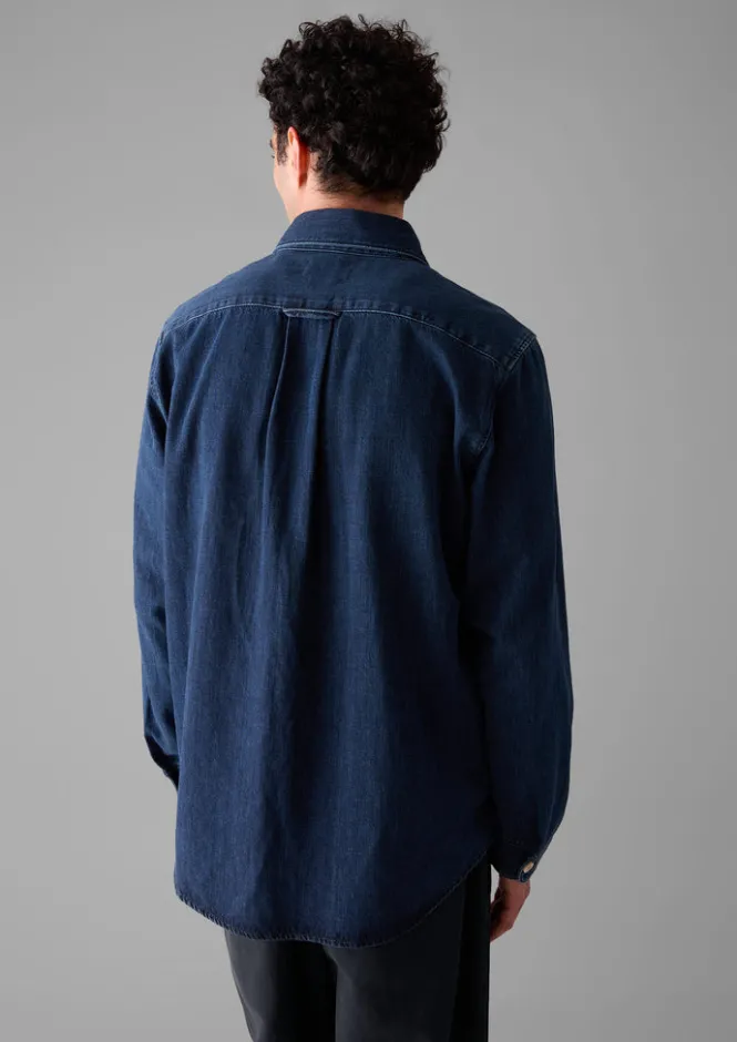 Denim|Workwear-TOAST Patch Pocket Denim Shirt Indigo