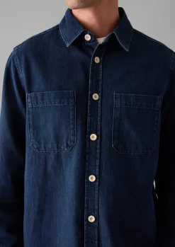 Denim|Workwear-TOAST Patch Pocket Denim Shirt Indigo