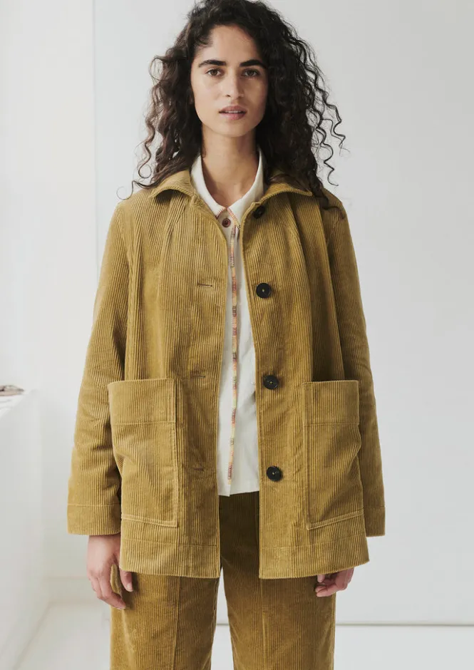 Cord|Workwear-TOAST Patch Pocket Organic Cord Jacket GoldenSand