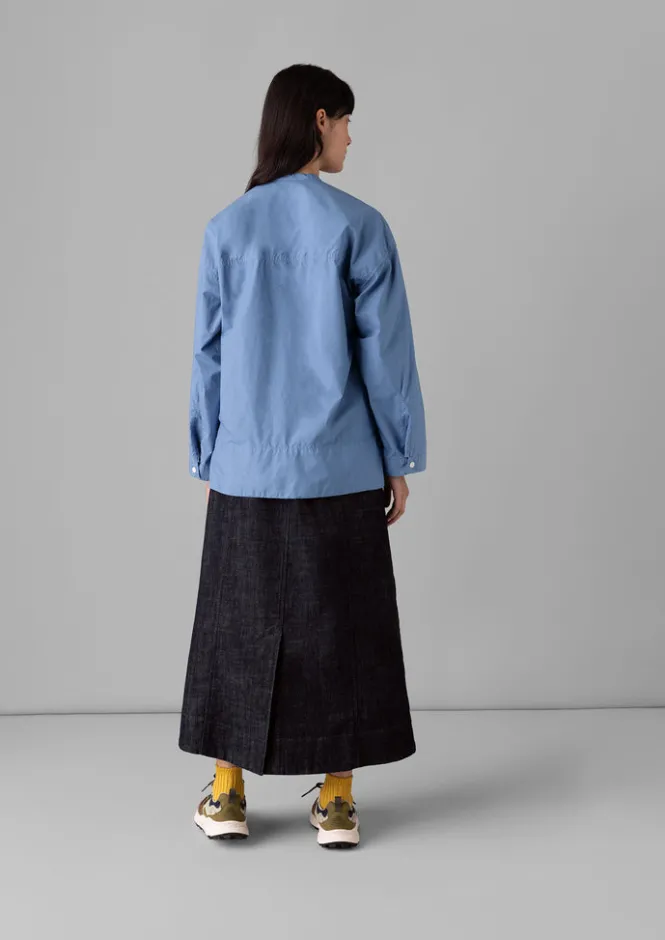 Denim|Workwear-TOAST Patch Pocket Organic Denim Skirt Indigo