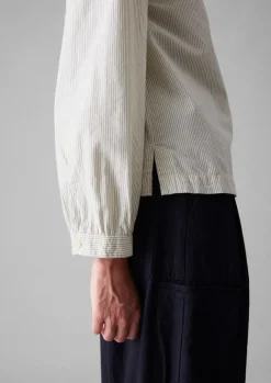 Shirts|Tops & Tees-TOAST Patch Pocket Stripe Organic Cotton Shirt SunwashedBlue