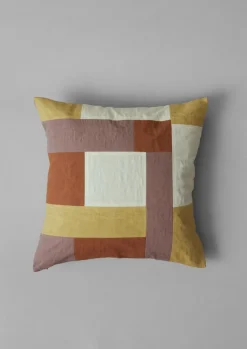 Textiles|Cushions & Covers-TOAST Patchwork Linen Cushion Cover Sand/Hellebore
