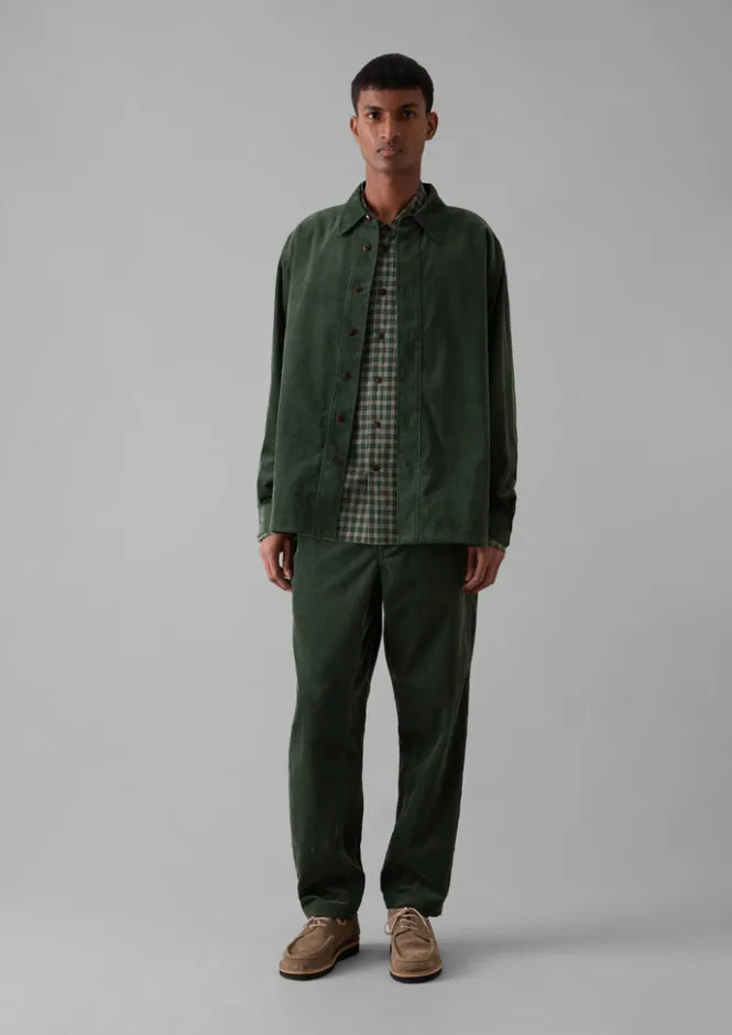 Cord|Shirts-TOAST Point Collar Organic Cord Shirt DarkMineralGreen