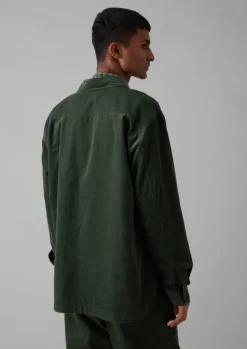 Cord|Shirts-TOAST Point Collar Organic Cord Shirt DarkMineralGreen
